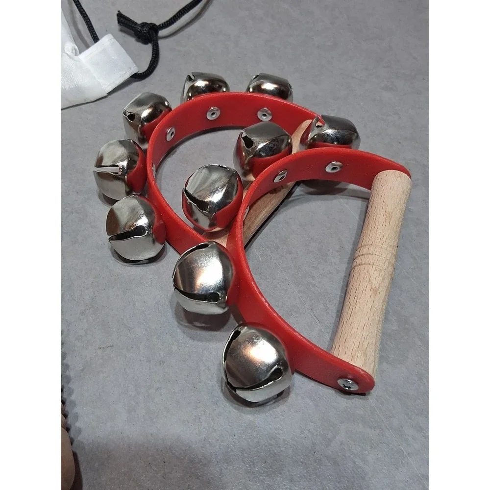 Musical Instruments Set, 15PCS Natural Wooden Percussion Tambourine Maracas B...